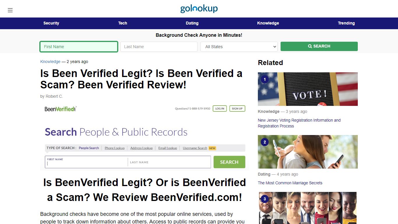 BeenVerified Cost, Is Been Verified Legit, BeenVerified App - GoLookUp